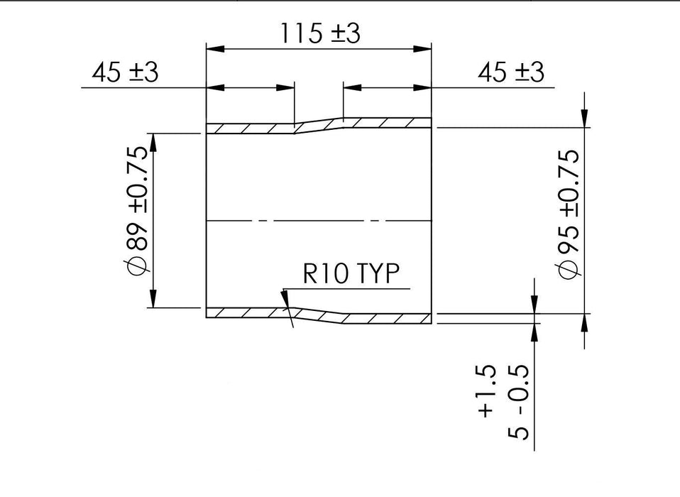 Turbosmart Silicon Hose Reducer 3.50-3.75" BLACK