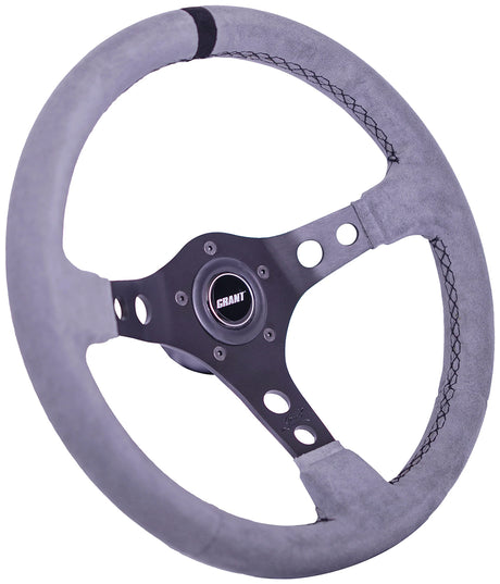 Grant 14" Ultrasuede Race Steering Wheel, Grey - GR8514 GR8514