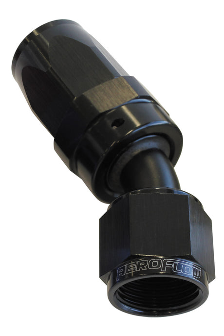 Aeroflow 100 Series Taper 30° Swivel Hose End -6AN Black Finish. Suit 100 & 450 Series (AF117-06BLK) AF117-06BLK