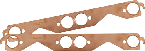 Aeroflow Small Block Chevy Round Port Copper Embossed Exhaust Gaskets Sold as a Pair, 1.375" x 1.375" Port Size (AF1854-1204) AF1854-1204