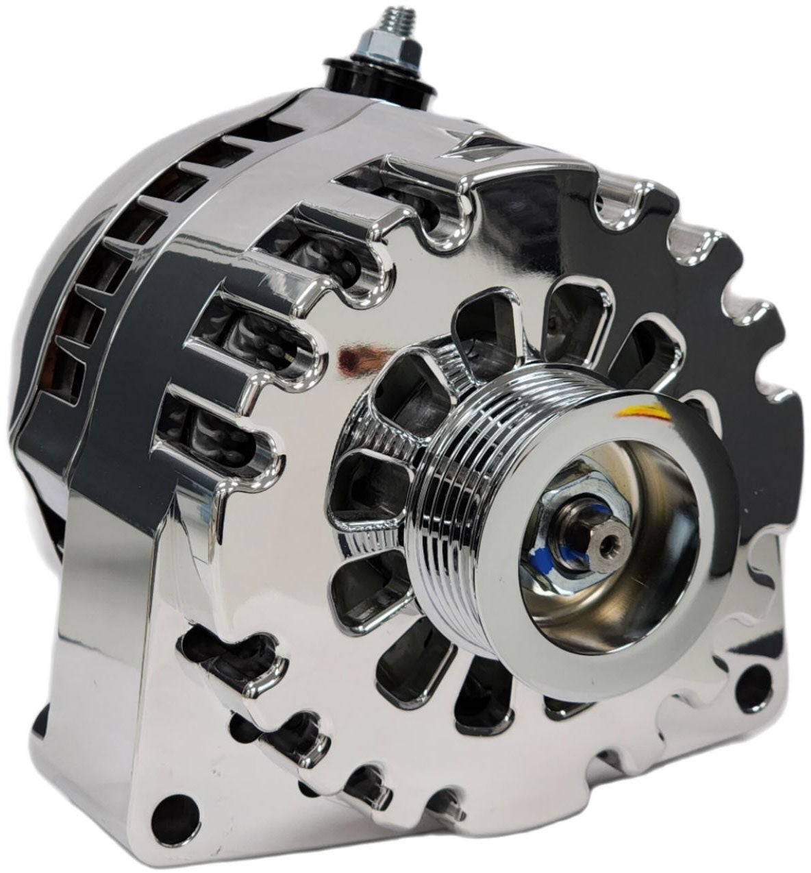 Mechman Billet S Series 240 Amp Racing Alternator, Chrome Finish 6-Groove Pulley. Suit GM LS 1996-06 (MMB8206240C) MMB8206240C