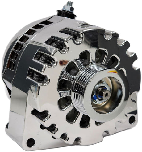 Mechman Billet S Series 240 Amp Racing Alternator, Chrome Finish 6-Groove Pulley. Suit GM LS 1996-06 (MMB8206240C) MMB8206240C
