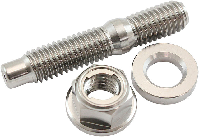 Aeroflow M8 x 1.25mm Titanium Stud, Hex Locking Nut and Washer Kit Sold as One Stud, One Flat Washer and One 6 Point Hex Locking Nut (AF55-2015) AF55-2015