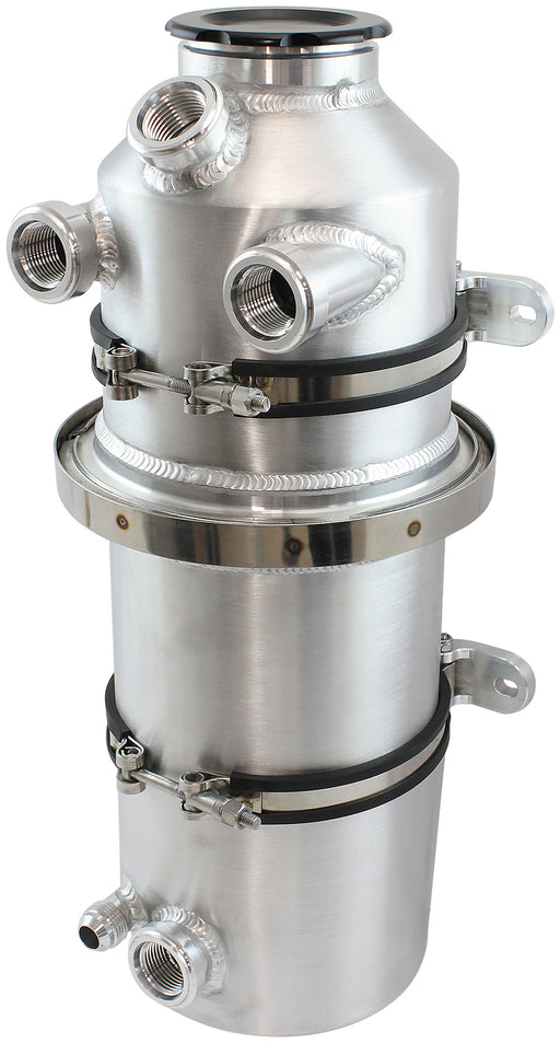 Aeroflow Dry Sump Tank - 7.5 Litre (2 Gallon), Raw Alloy Finish 19.5" (495mm) Height x 6" (152mm) Diameter (AF77-1050) AF77-1050