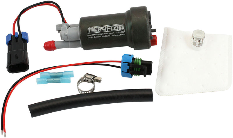 Aeroflow E85 525 LPH Hi-Flow In-Tank Pump With NO CHECK VALVE 138.7 GPH(525 LPH) @ 29 Psi, Screen Inlet, 3/8" (9.6mm) Barb Outlet (AF49-1257) AF49-1257