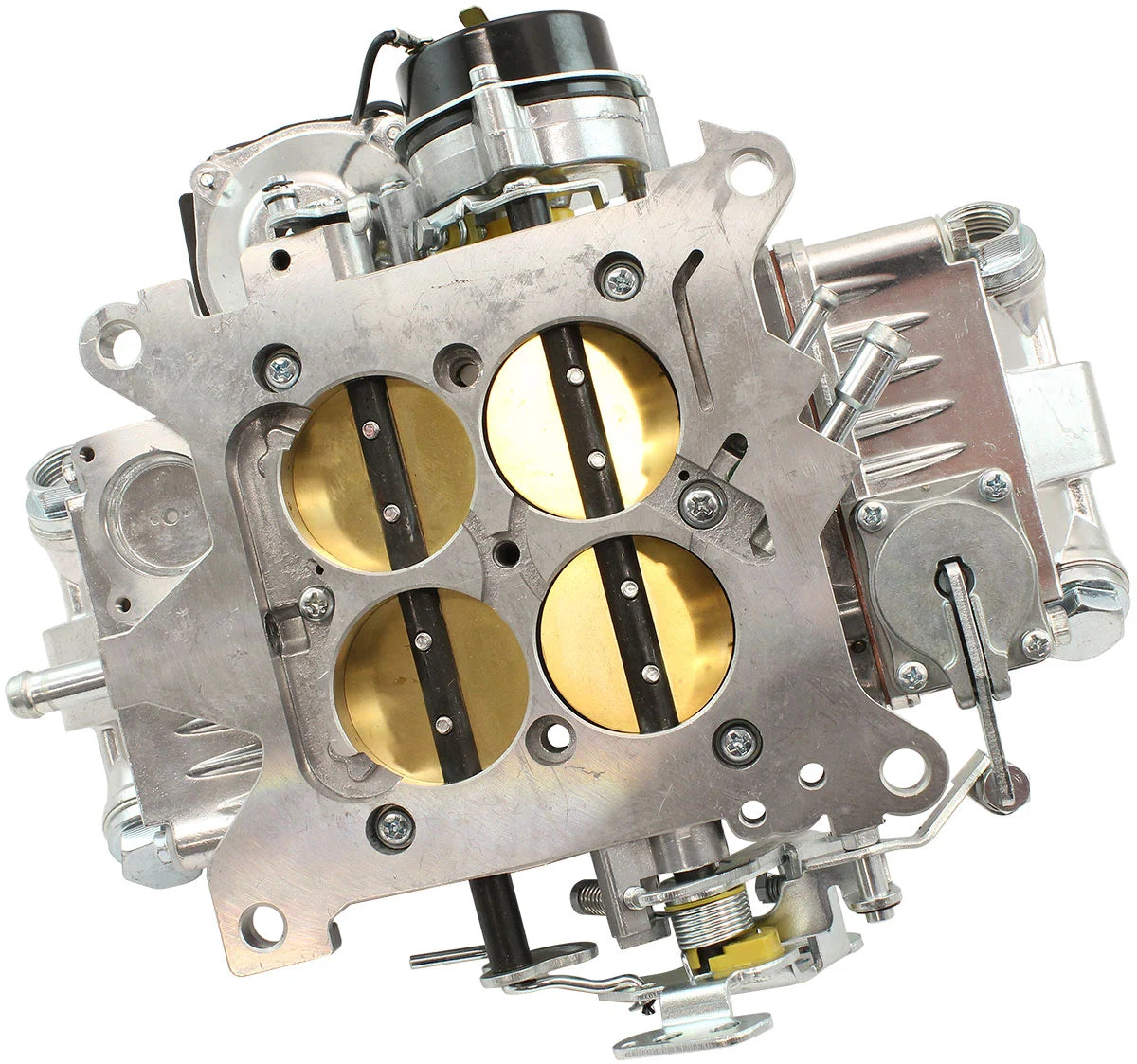 Aeroflow 750cfm 4-Barrel Street Carburettor with Vacuum Secondaries Square bore 4150 Flange, Electric Choke, Silver Finish (AF5111-1750)