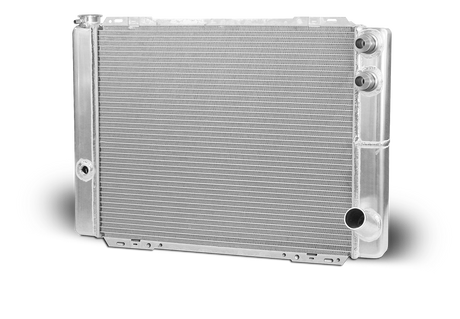 AFCO Aluminum Radiator Circle Track/Late Model 27.5 Inch Double Pass Chevy Two Male 16AN Inlets - 80124N-16 80124N-16