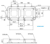 Aeroflow Top Plate with Dual Carburettor Flange For Modular Intake Manifolds, Black Finish - AF6285-0000