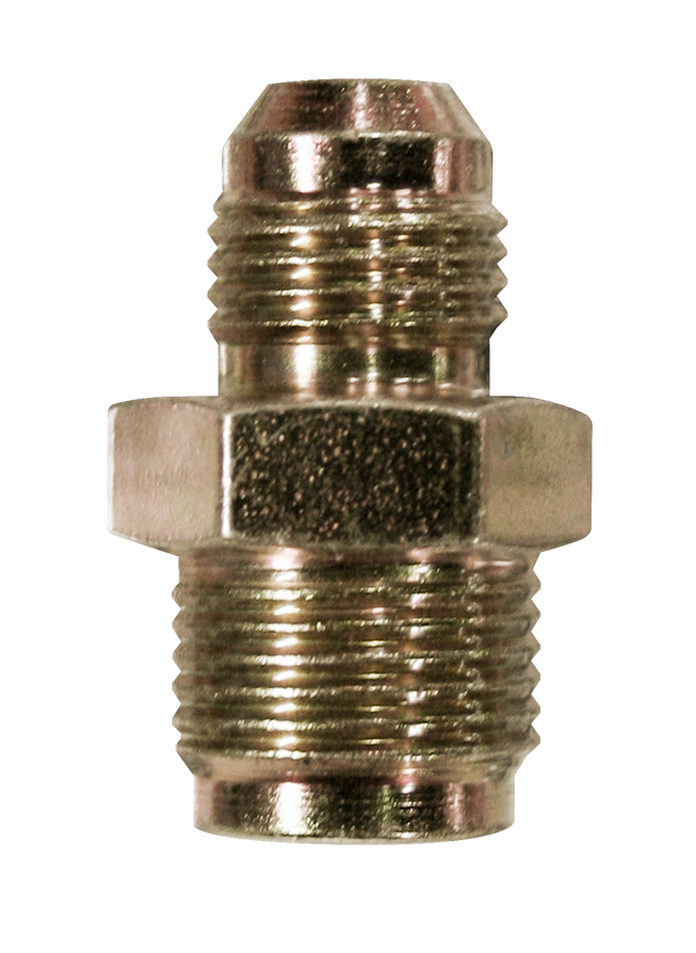AFCO Steel Power Steering Box Fitting Large 11/16 Inch - 16 Up To 1979 GM Steering Box Pressure Flare Type - 37125 37125