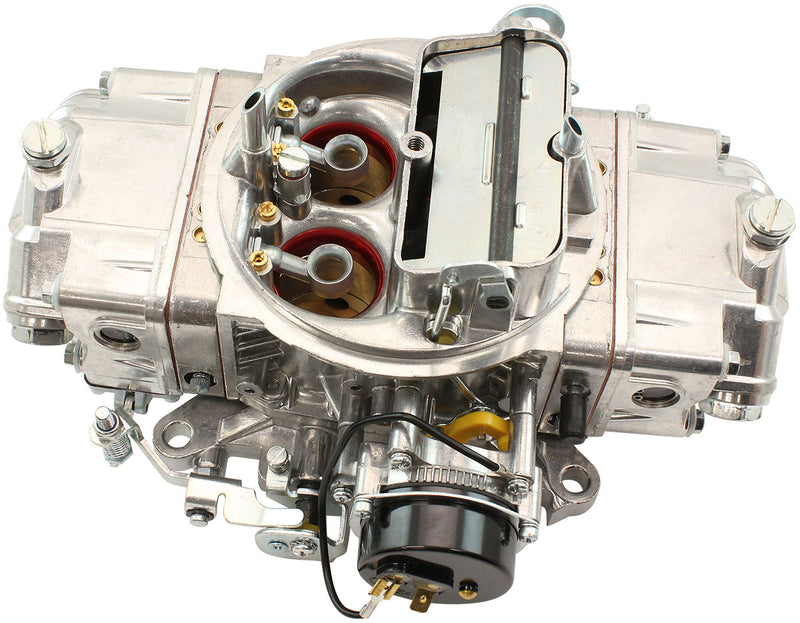 Aeroflow 650cfm 4-Barrel Double Pumper Carburettor with Mechanical Secondaries Square bore 4150 Flange, Electric Choke, Silver Finish (AF5112-1650)