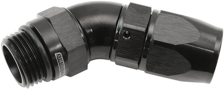 Aeroflow ORB Taper Swivel 45° Hose End -8 ORB to -8AN - AF582-08-08DBLK AF582-08-08DBLK