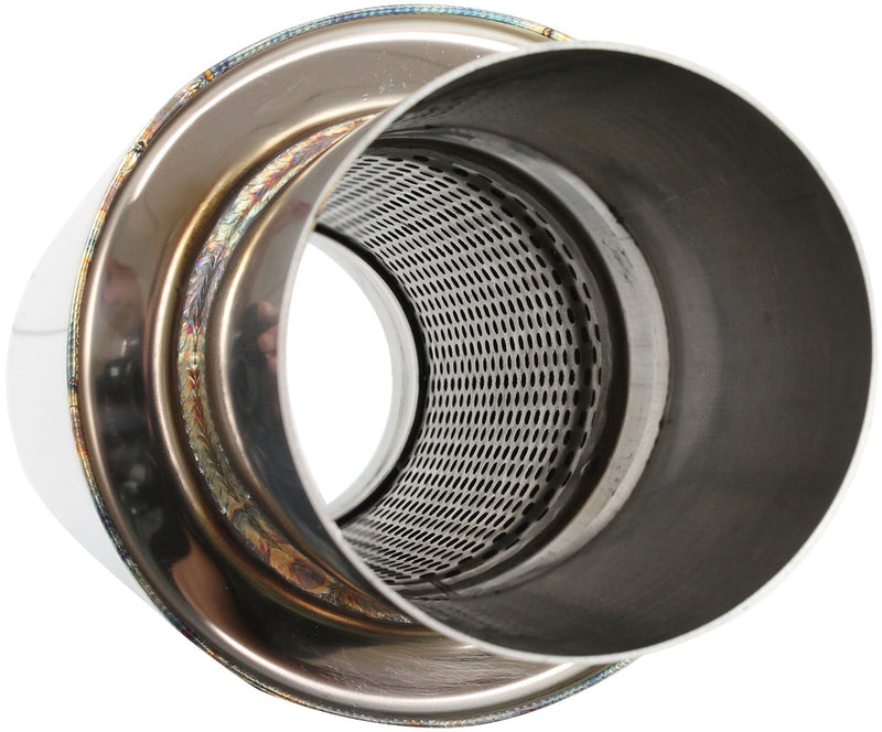 Aeroflow 5500 Series Stainless Steel 3" Round Muffler 3" Inlet, 18" Length, 6" Diameter, 5" Tip (AF5515-300)