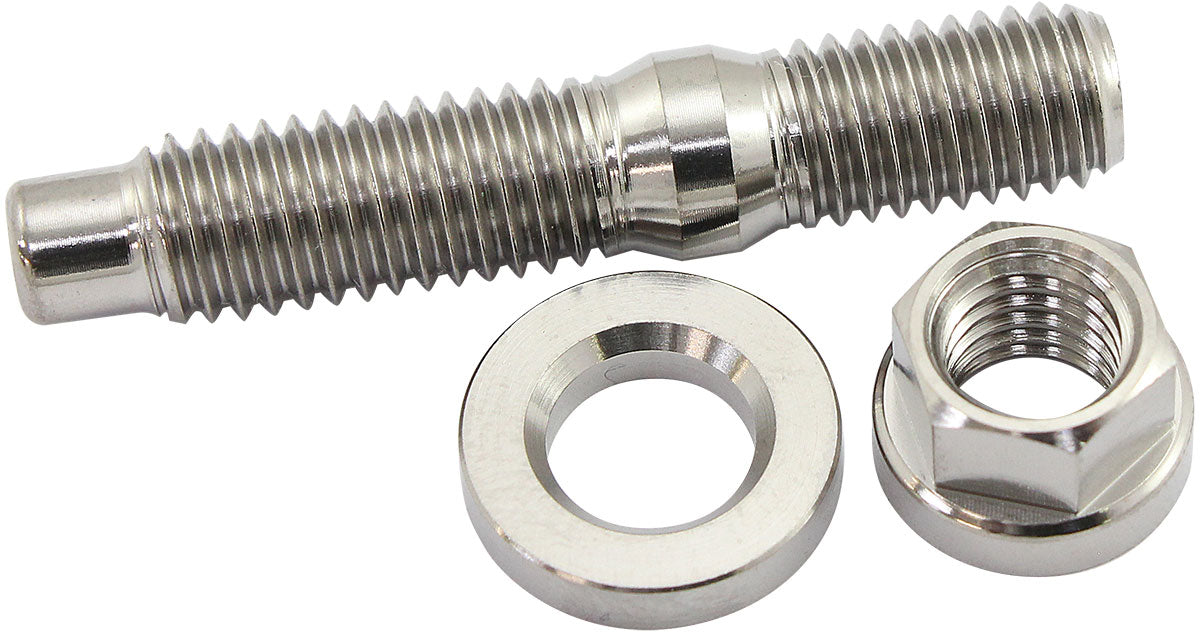Aeroflow M8 x 1.25mm Titanium Stud, Hex Nut and Washer Kit Sold as One Stud, One Flat Washer and One 6 Point Hex Nut (AF55-2005) AF55-2005