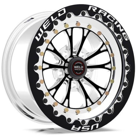 WELD RT Vitesse 15 x 8" Wheel, Polished with Black Center and Single Beadlock for M/T - WE794B58206F WE794B58206F