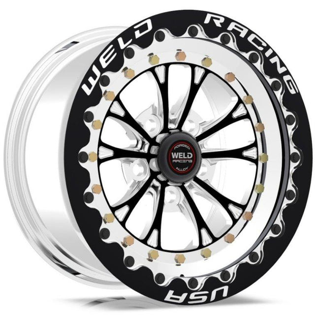 WELD RT Vitesse 15 x 8" Wheel, Polished with Black Center and Single Beadlock for M/T - WE794B58206F WE794B58206F