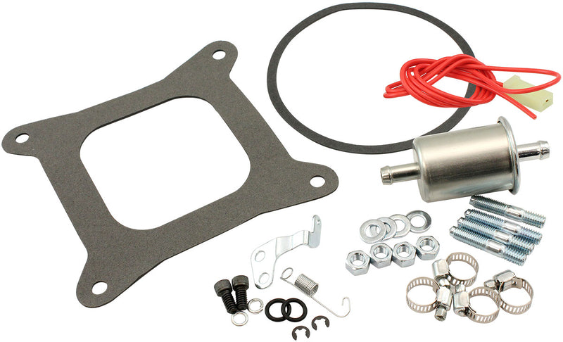 Aeroflow 650cfm 4-Barrel Double Pumper Carburettor with Mechanical Secondaries Square bore 4150 Flange, Electric Choke, Silver Finish (AF5112-1650)