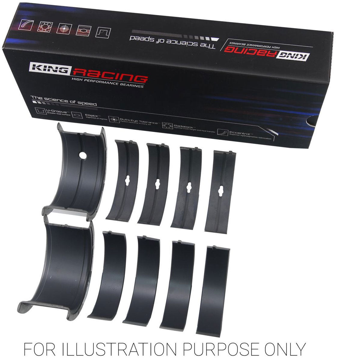 King XP Series Main Bearing Set, STD - KBMB509XP KBMB509XP