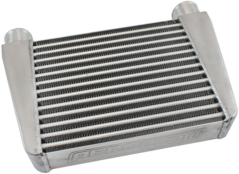 Aeroflow V-Mount Street Series Aluminium Intercooler, Silver Powder Coated Finish 330 x 280 x 76mm with 2-1/2" Inlet/Outlets (AF90-1015) AF90-1015