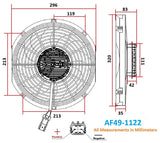 Aeroflow 12" Brushless Electric Fan, Puller Type with Curved Blades - AF49-1122