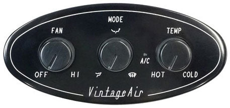 Vintage Air Streamline Oval Control Panel, Black - VA490755 VA490755