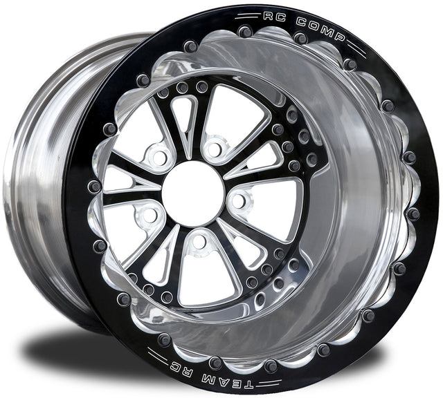 RC Comp Torx 15" x 8" Wheel, Black with Eclipse Finish Centre, Single Beadlock - RCCSA401P1E-01E RCCSA401P1E-01E