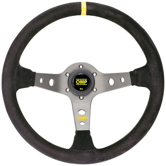 OMP Wheel Corsica 350mm Suede | Yellow Stitch