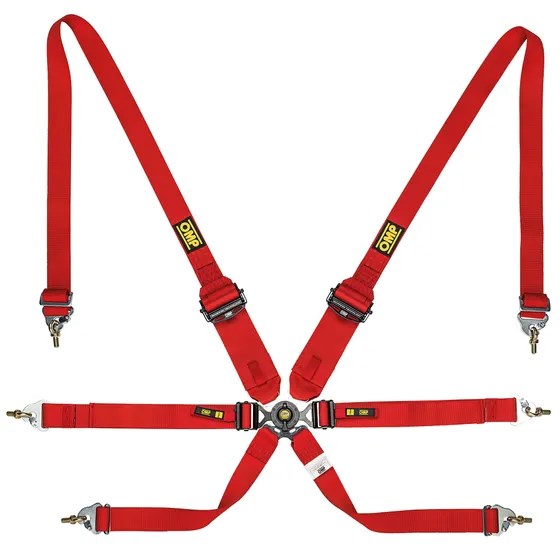 OMP Harness One Saloon 3+2 Endurance Red