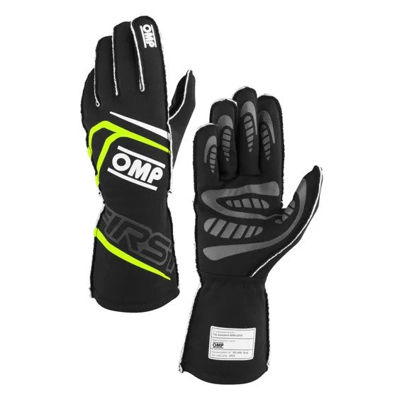 OMP First Gloves - Black/Yellow