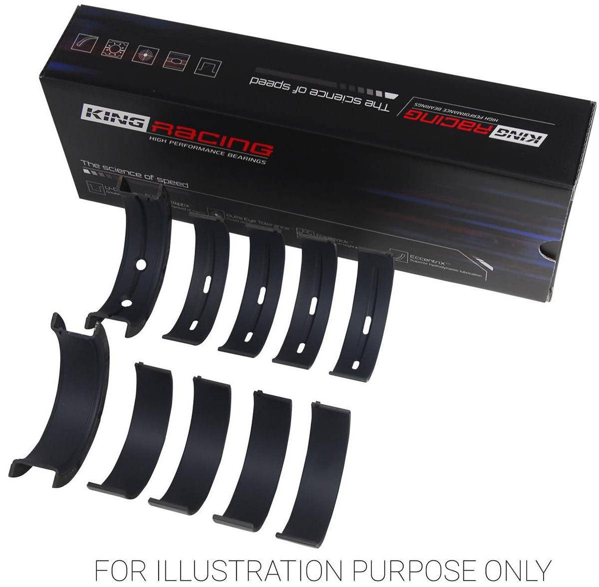 King XP Series Main Bearing Set, .001" Suit GM LS Series (KBMB5013XP 001) KBMB5013XP 001