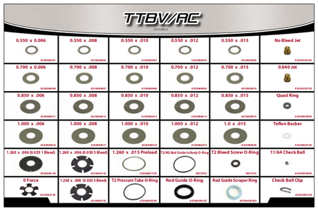 AFCO Rebuild Kit (11T, 13T, 35, 36, 37, 38 Series) - Twin Tube Base Valve Accessory Kit - TTBV/AC TTBV/AC