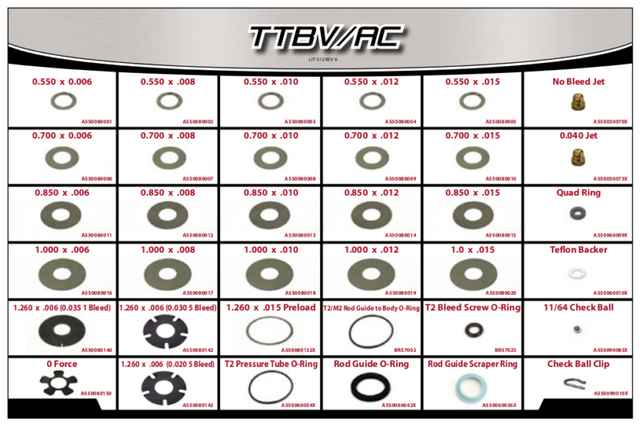 AFCO Rebuild Kit (11T, 13T, 35, 36, 37, 38 Series) - Twin Tube Base Valve Accessory Kit - TTBV/AC TTBV/AC