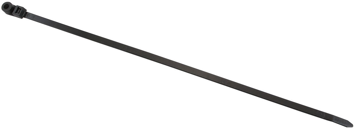 Aeroflow Screw Mounted Cable Ties 7.6mm Wide x 400mm Long - 25 Pack Nylon 66 Material, Black Colour (AF98-7640-25)