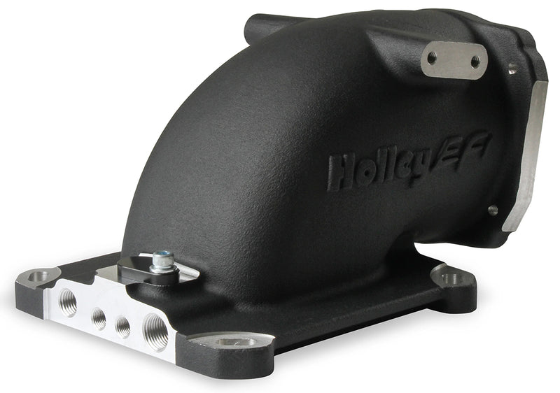 Holley EFI Throttle Body Intake Elbow - Black Suit GM LS 105mm Throttle Body with 4150 Carburettor Pattern (HO300-240BK)