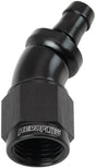 Aeroflow 510 Series Full Flow Tight Radius Push Lock 30° Hose End -6AN To 5/16" (8mm) Barb - AF517-06-05BLK AF517-06-05BLK