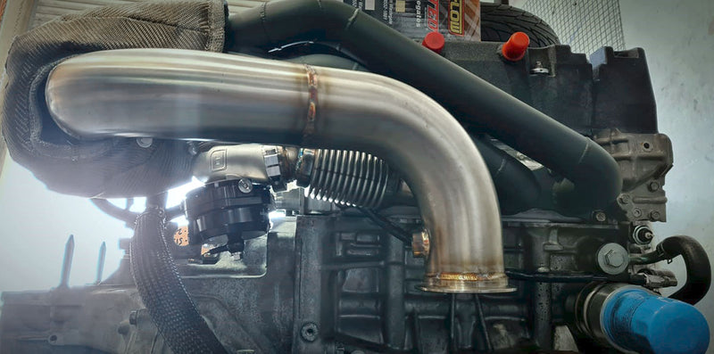 Aeroflow Honda K20/K24 V-Band Turbo Manifold Suits Boosted AF8080-1016 V-Band Flange, Fits Boosted 4849 up to 6862, fits 44mm External Wastegate (AF8205-2600)