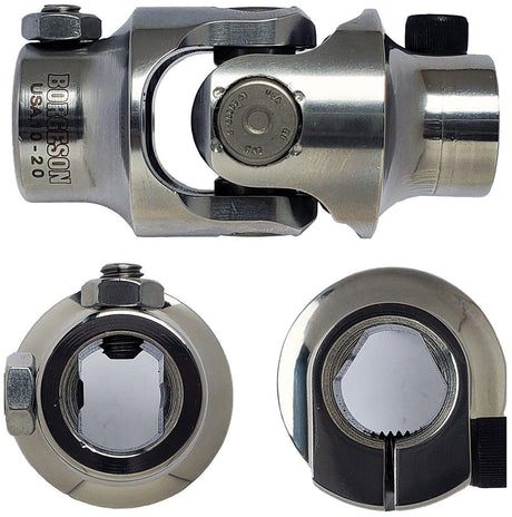 Borgeson Polished S/S Single Needle Bearing Universal Joint - BOR124955 BOR124955