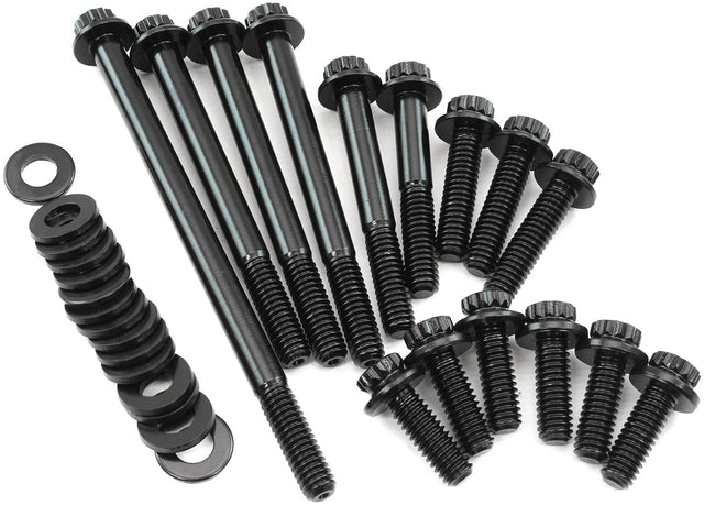 Aeroflow Small Block Ford Windsor Timing Cover & Water Pump Bolt Kit - Black Finish - AF37-1625 AF37-1625