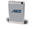 AFCO Aluminum Satin Midget Radiator Front Mount Downflow Double Pass (3) 3/8 NPT Inlets 1-1/2 Outlet - 80208 80208