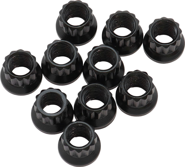 Aeroflow 12-Point Nuts, Chrome Moly Black Oxide, 10-Pack - AF34-23-0010 AF34-23-0010