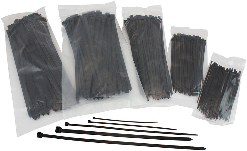 Aeroflow Bulk Multi Pack Standard Cable Ties - 500 Pieces Nylon 66 Material, Black Colour (AF98-9899-500)