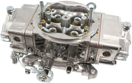 Aeroflow 750cfm 4-Barrel Double Pumper Carburettor with Mechanical Secondaries Square bore 4150 Flange, No Choke, Silver Finish (AF5112-3750)