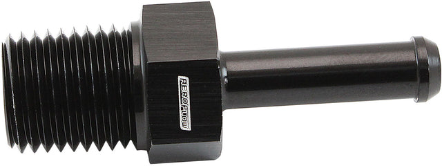 Aeroflow Male NPT to Barb Straight Adapter 1/4" to 1/4" Black Finish (AF841-04-04BLK) AF841-04-04BLK