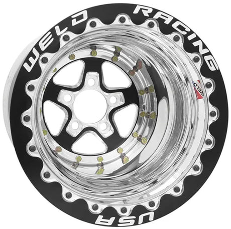 Weld Alumastar 15" x 8" Black Center/Polished Shell, Single Beadlock for M/T - WE88B508208F WE88B508208F