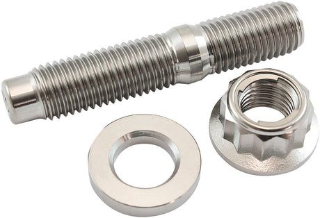 Aeroflow M10 x 1.25mm Titanium Stud, 12 Point Locking Nut and Washer Kit Sold as One Stud, One Flat Washer and One 12 Point Locking Nut (AF55-2013) AF55-2013
