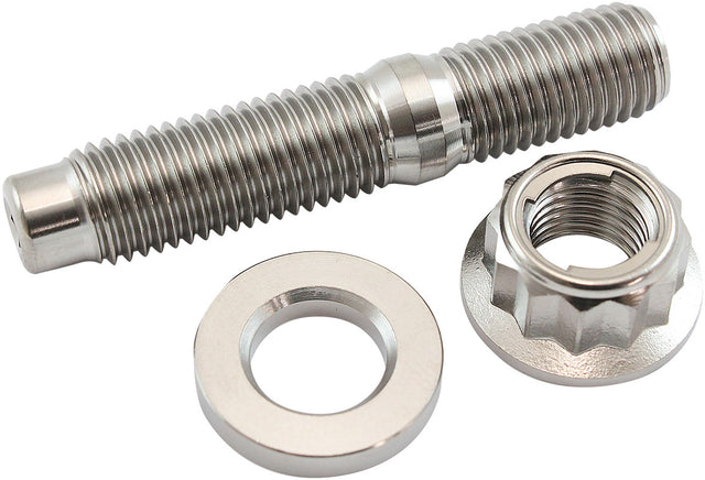 Aeroflow M10 x 1.25mm Titanium Stud, 12 Point Locking Nut and Washer Kit Sold as One Stud, One Flat Washer and One 12 Point Locking Nut (AF55-2013) AF55-2013