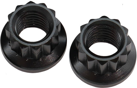 Aeroflow 12-Point Nuts, Chrome Moly Black Oxide, 2-Pack - AF34-04-0010-2 AF34-04-0010-2