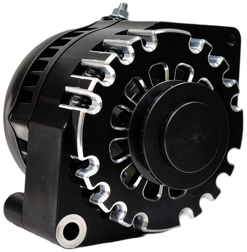 Mechman Billet S Series 170 Amp Racing Alternator, Black Finish V-Groove Pulley. Suit Ford 1965-85 (MMB7058170B) MMB7058170B