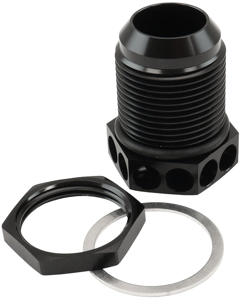Aeroflow Bolt In Breather Bulkhead -16 Black Finish (AF777-16BLK)