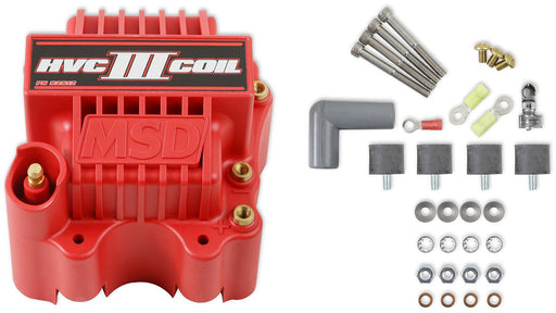 MSD Pro Power HVC III Coil, Red Suit MSD 7, 8 & PRO 600 Series Ignition Controls, 45,000 volts (MSD82612) MSD82612