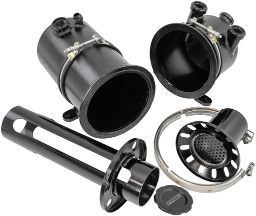 Aeroflow Dry Sump Tank - 7.5 Litre (2 Gallon), Black Finish 19.5" (495mm) Height x 6" (152mm) Diameter (AF77-1050BLK)